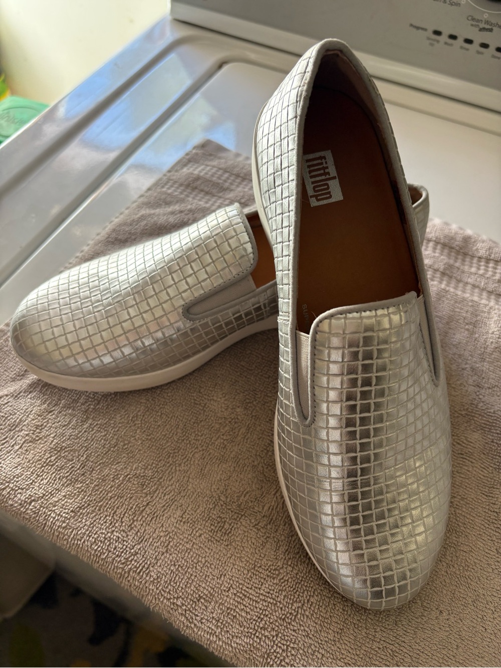 FitFlop Women’s Silver Slip-On Casual Shoes